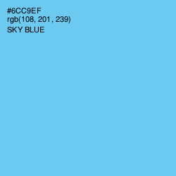 #6CC9EF - Sky Blue Color Image